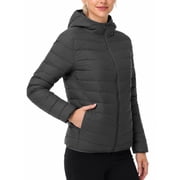 Women's Lightweight Puffer Down Layering Jacket Hooded Ultralight Full-Zip Packable Quilted Warm Outdoor Coat