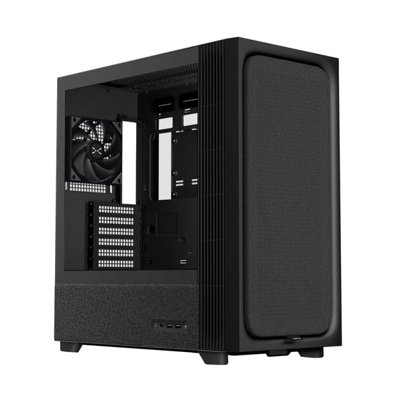 TRYX FLOVA PC Case Mid-Tower, Premium Fabric, CrossFlow Fan, Tool-Free Build, 58L Spacious Design, Supports RTX 5090 GPU & 360mm Liquid Cooling Black