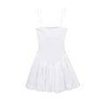 thumbnail image 1 of TRZA-Women's Patchwork Ribbed Poplin Puff Mini Dress, Straight Neck, Thin Straps, Female Dresses, Sexy Fashion, 1 of 10