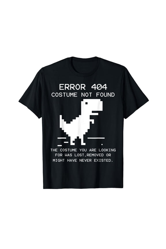 TRex Error 404 Costume Not Found Halloween Coding Programmer T-Shirt
