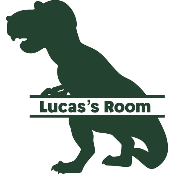 TRex Rex Dino Dinosaur Split Design Customized Wall Decal - Custom Vinyl Wall Art - Personalized Name - Baby Girls Boys Kids Bedroom Wall Decal Room Decor Wall Stickers Decoration Size (30x30 inch)