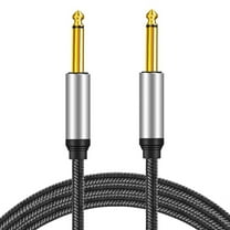 TS 1/4 In Male to 1/4 In Male Stereo Jack Cable, 6.35mm (1/4) TS Interconnect Audio Cable, 6.35mm Mono Instrument Cord