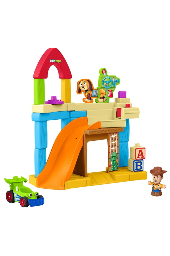 Fisher-Price Little People Disney & Pixar Toy Story Andys Room Toddler Playset, Woody & RC Vehicle