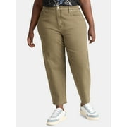 TERRA & SKY Women's Plus High Rise Barrel Jeans, 28" Inseam, Sizes 16W-24W
