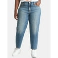 thumbnail image 1 of Terra & Sky Women's Plus High Rise Barrel Jeans, 28" Inseam, Sizes 16W-24W, 1 of 5