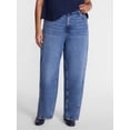 thumbnail image 1 of Terra & Sky Women's Plus Mid Rise Barrel Jeans, 30” Inseam, Sizes 16W-24W, 1 of 5