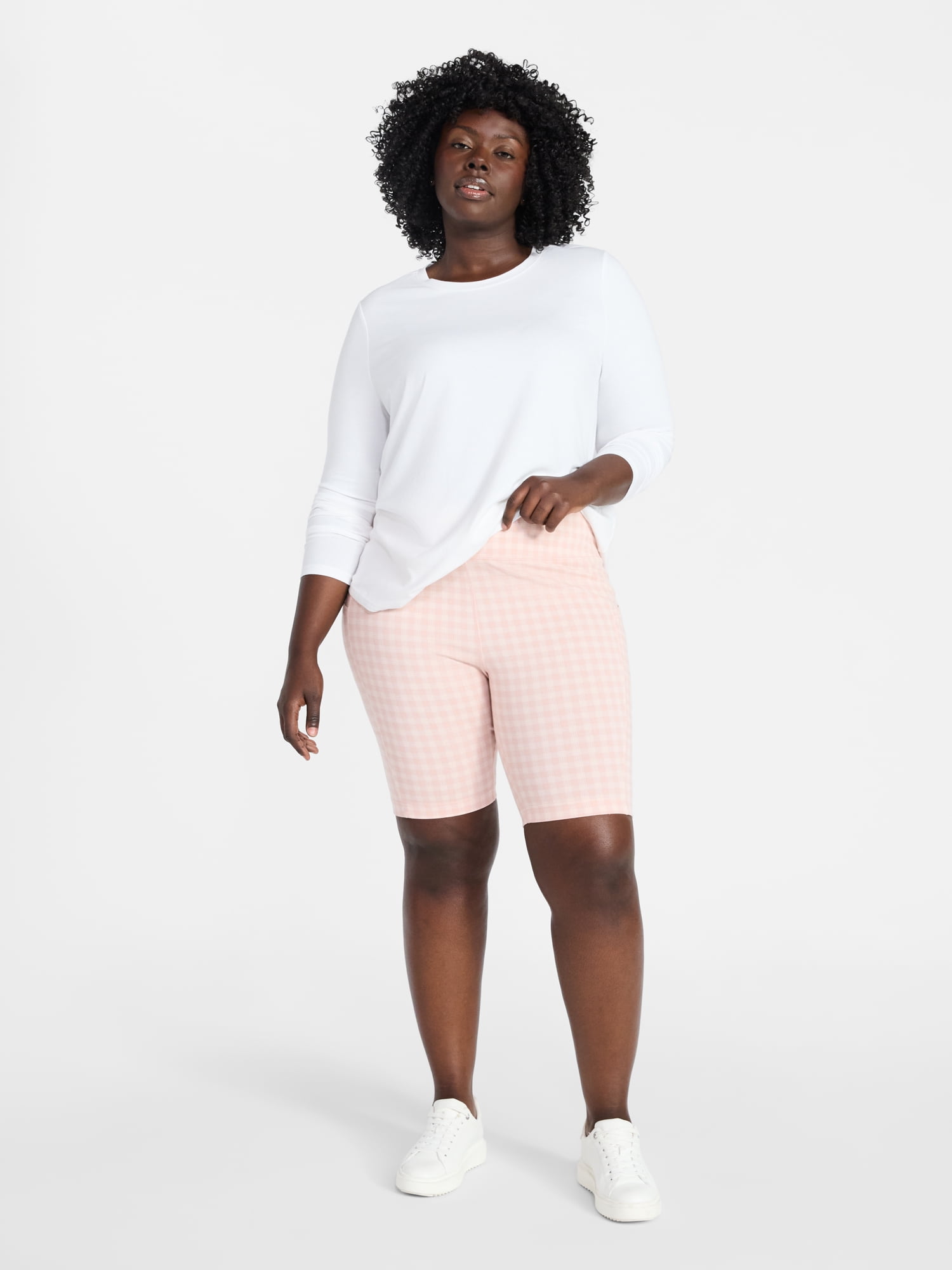 Terra & Sky Women's Plus Size Bike Shorts with Pocket, Sizes 0X-5X