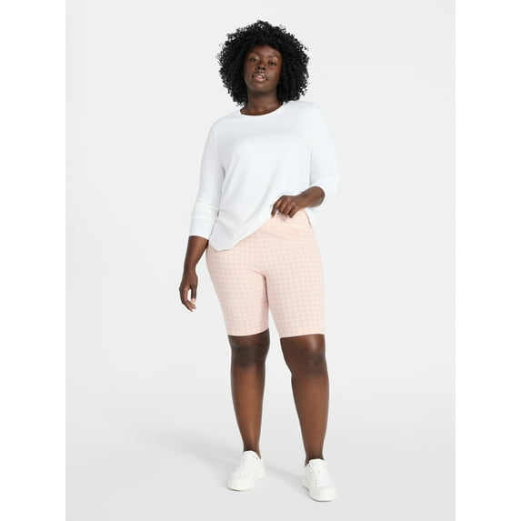 Terra & Sky Women's Plus Size Bike Shorts with Pocket, Sizes 0X-5X