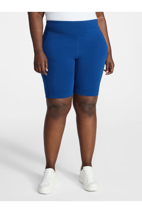 Women's Plus Size Bike Shorts with Pocket, Sizes 0X-5X