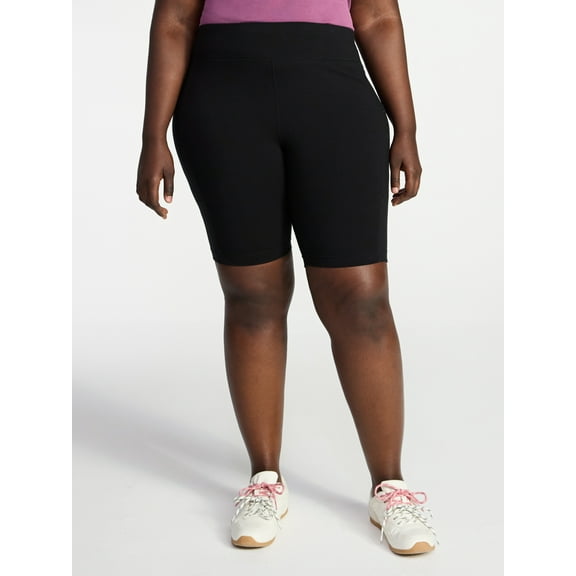 Terra & Sky Women's Plus Size Bike Shorts with Pocket, Sizes 0X-5X