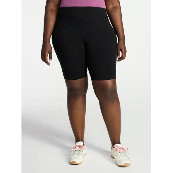 Terra & Sky Women's Plus Size Bike Shorts with Pocket, Sizes 0X-5X