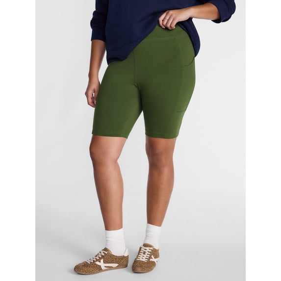Terra & Sky Women's Plus Bike Short with Pocket, Sizes 0X-5X
