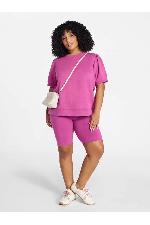 Women's Plus Size Bike Shorts with Pocket, Sizes 0X-5X