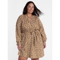 thumbnail image 1 of Terra & Sky Women's Plus Cotton Balloon Sleeve Tie Waist Tunic Dress, Sizes 0X-5X, 1 of 5