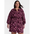 thumbnail image 1 of Terra & Sky Women's Plus Cotton Balloon Sleeve Tie Waist Tunic Dress, Sizes 0X-5X, 1 of 5