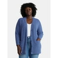 thumbnail image 1 of Terra & Sky Women’s Plus Chenille Boyfriend Cardigan Sweater, Midweight, Sizes 0X-4X, 1 of 5