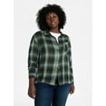 thumbnail image 1 of Terra & Sky Women's Plus Size Plaid Button Front Shirt, Sizes 0X-5X, 1 of 5