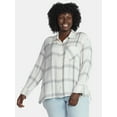 thumbnail image 1 of Terra & Sky Women's Plus Size Plaid Button Front Shirt, Sizes 0X-5X, 1 of 5