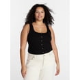 thumbnail image 1 of Terra & Sky Women’s Plus Faux Button Front Tank, Sizes 0X-4X, 1 of 5