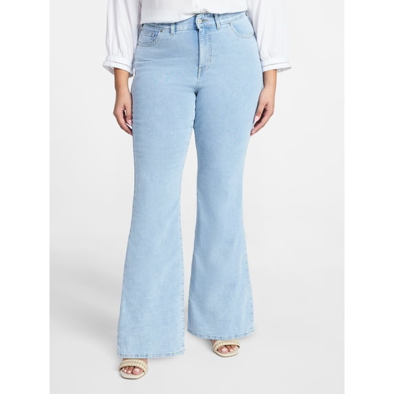 Terra & Sky Women's Plus Size Core Mid Rise Bootcut Jeans, Sizes 16W-26W