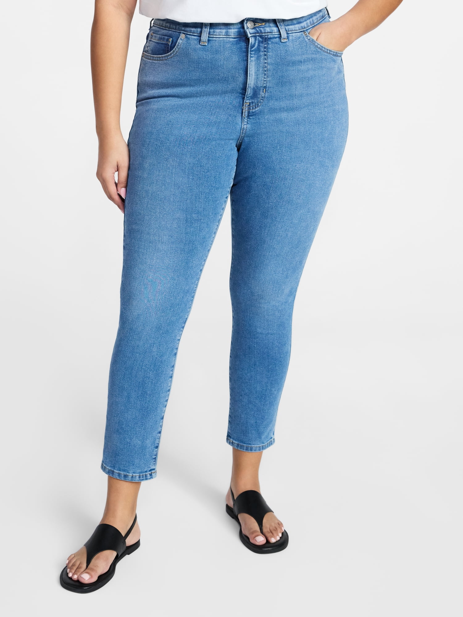 Terra & Sky Women's Plus Signature Denim Skinny Jeans with Control Panel, Sizes 16W-26W