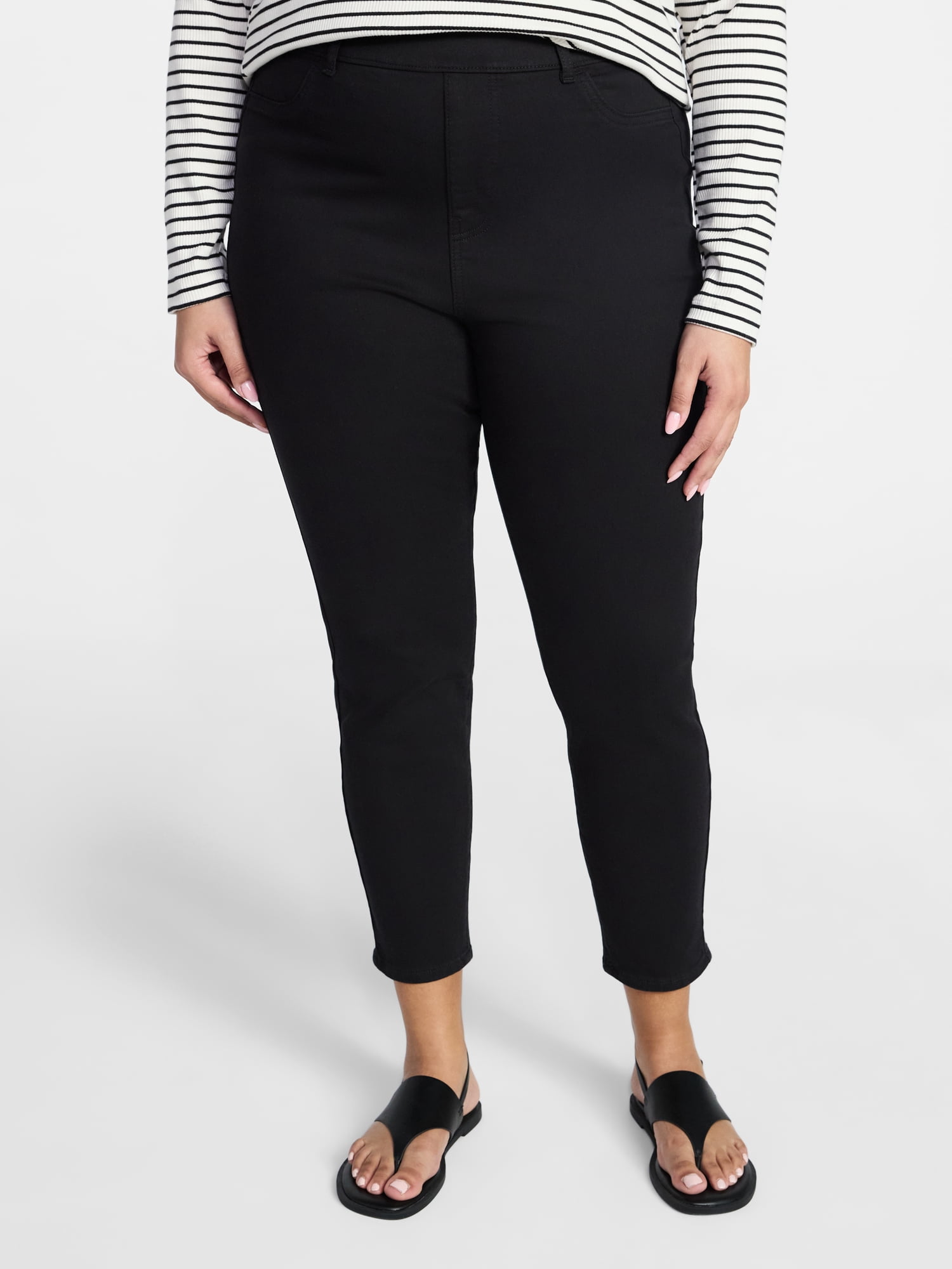 Terra & Sky Women's Plus Signature Pull On Skinny Jegging Pants with Control Panel, Sizes 0X-5X