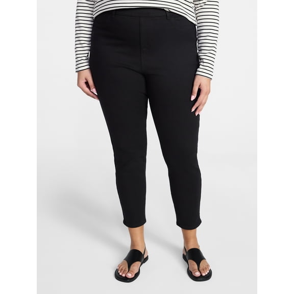 Terra & Sky Women's Plus Signature Mid Rise Pull On Skinny Jeggings, Sizes 0X-5X
