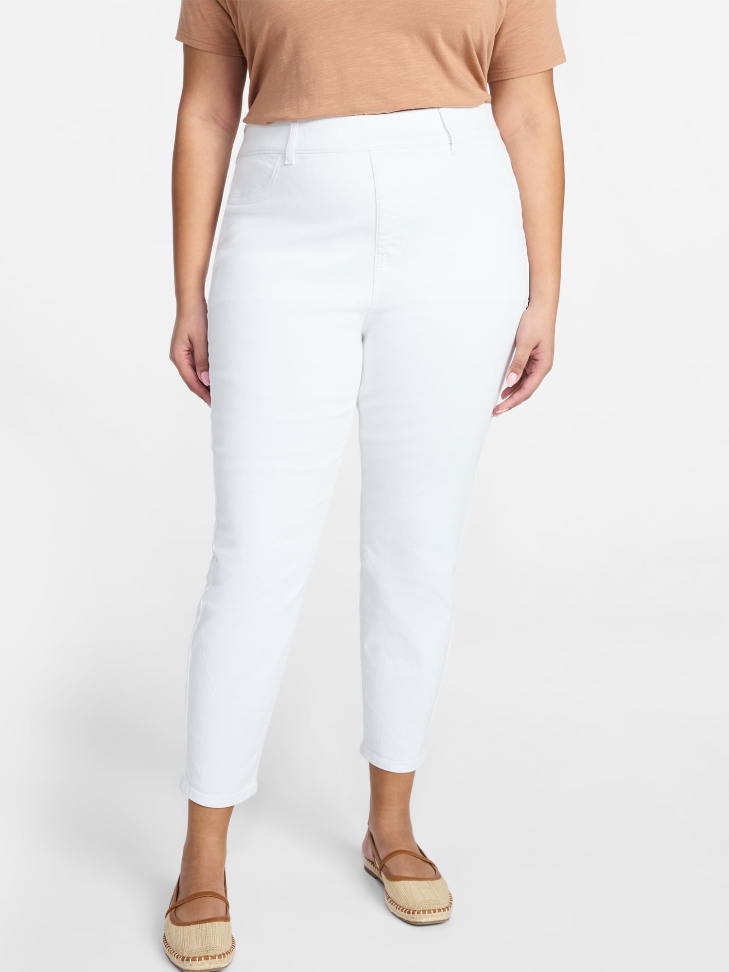 Terra & Sky Women's Plus Signature Pull On Skinny Jegging Pants with Control Panel, Sizes 0X-5X