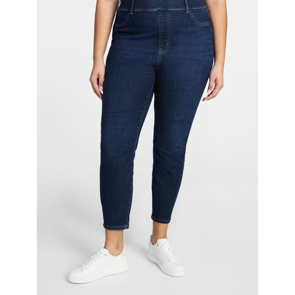 Terra & Sky Women's Plus Pull On Skinny Jegging Pants with Control Panel, Sizes 0X-5X