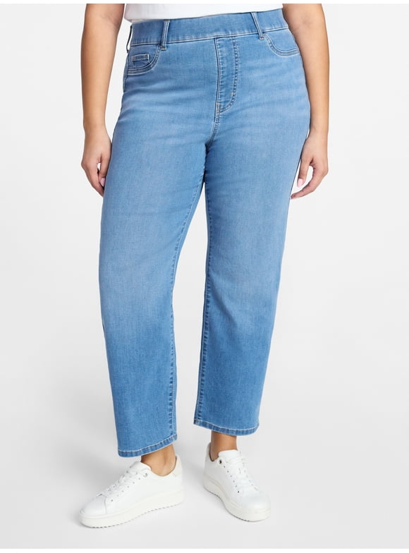 Women's Plus Size Signature Pull On Straight Leg Jeggings with Control Panel, Sizes 0X-5X