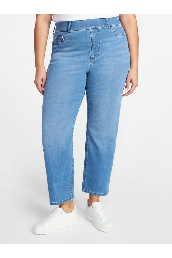 Women's Plus Size Signature Pull On Straight Leg Jeggings with Control Panel, Sizes 0X-5X