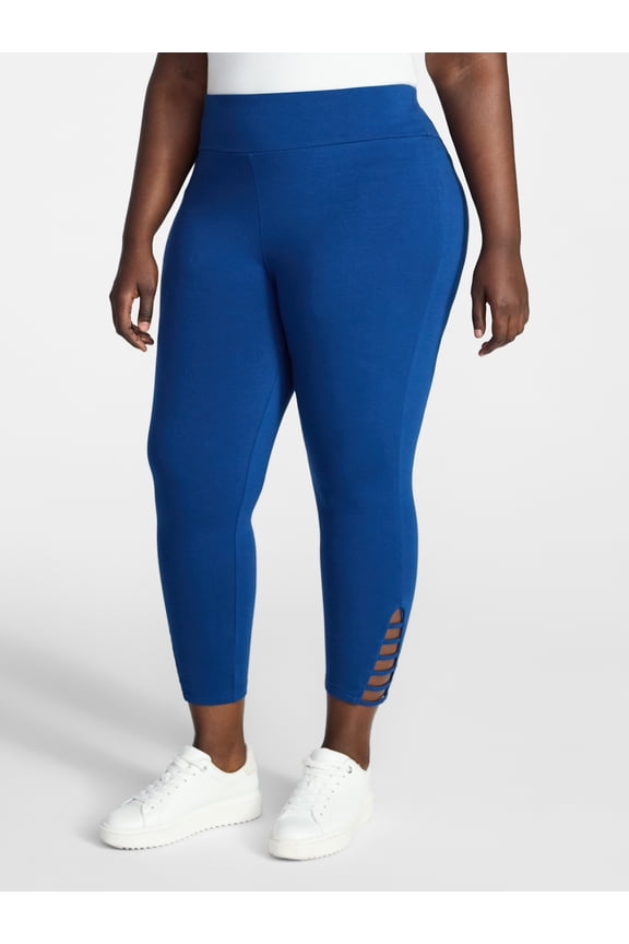 Women's Plus Size Capri Ladder Leggings, 22" Inseam, Sizes 0X-5X
