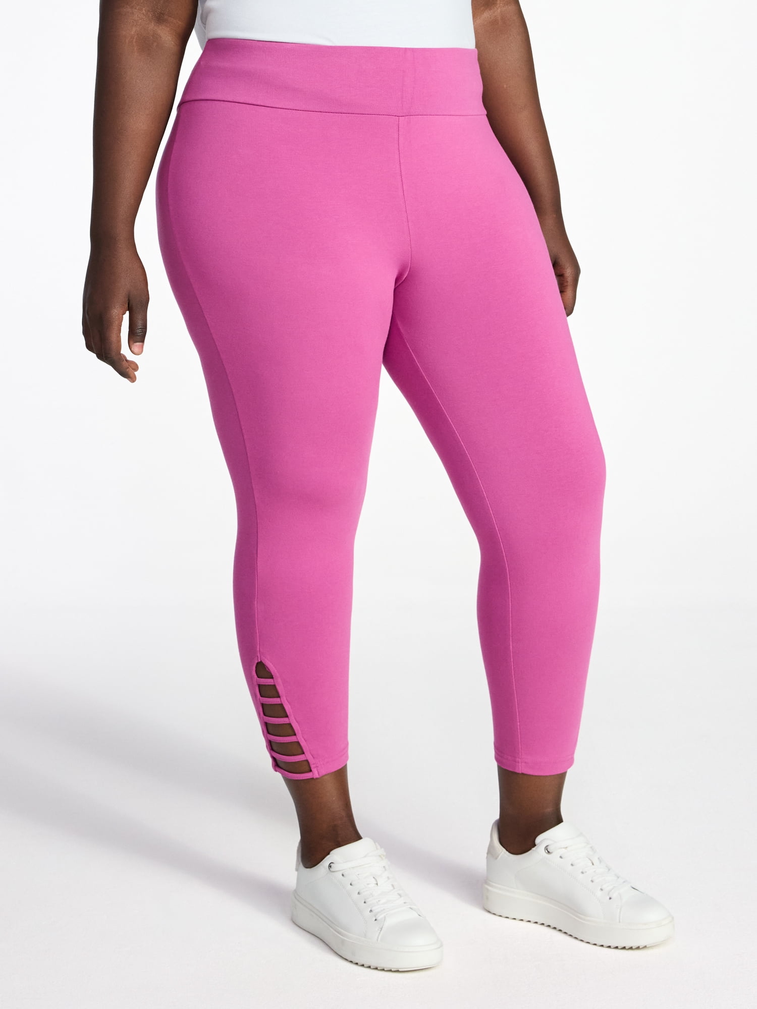 Terra & Sky Women's Plus Size Capri Ladder Leggings, 22" Inseam, Sizes 0X-5X