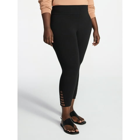 Women's Plus Size Capri Ladder Leggings, 22" Inseam, Sizes 0X-5X