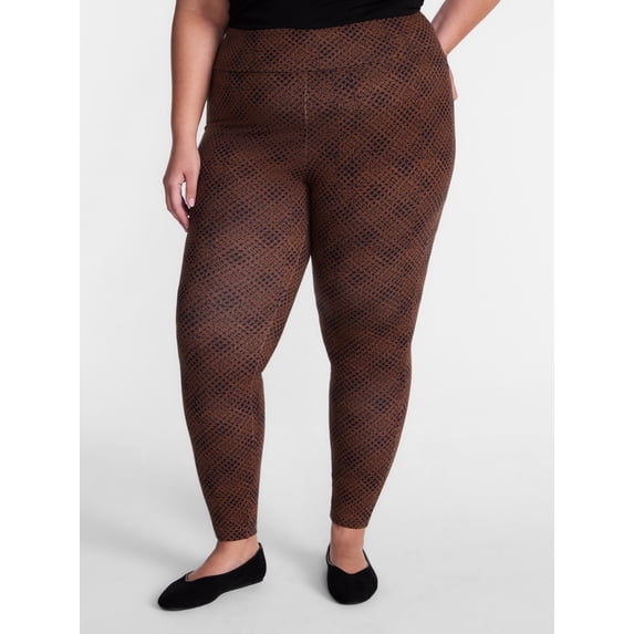 Terra & Sky Women's Plus High Waist Full Length Leggings, Sizes 0X-5X