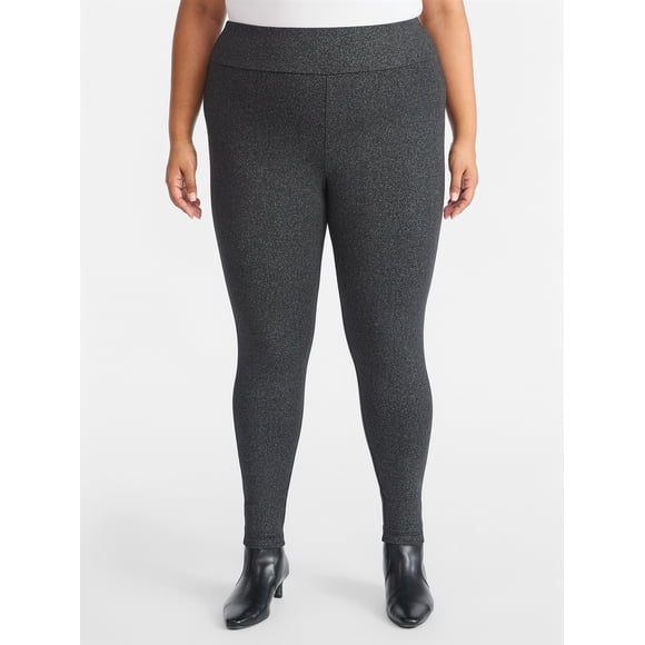 Terra & Sky Women's Plus High Waist Ankle Length Leggings, 27" Inseam, Sizes 0X-5X