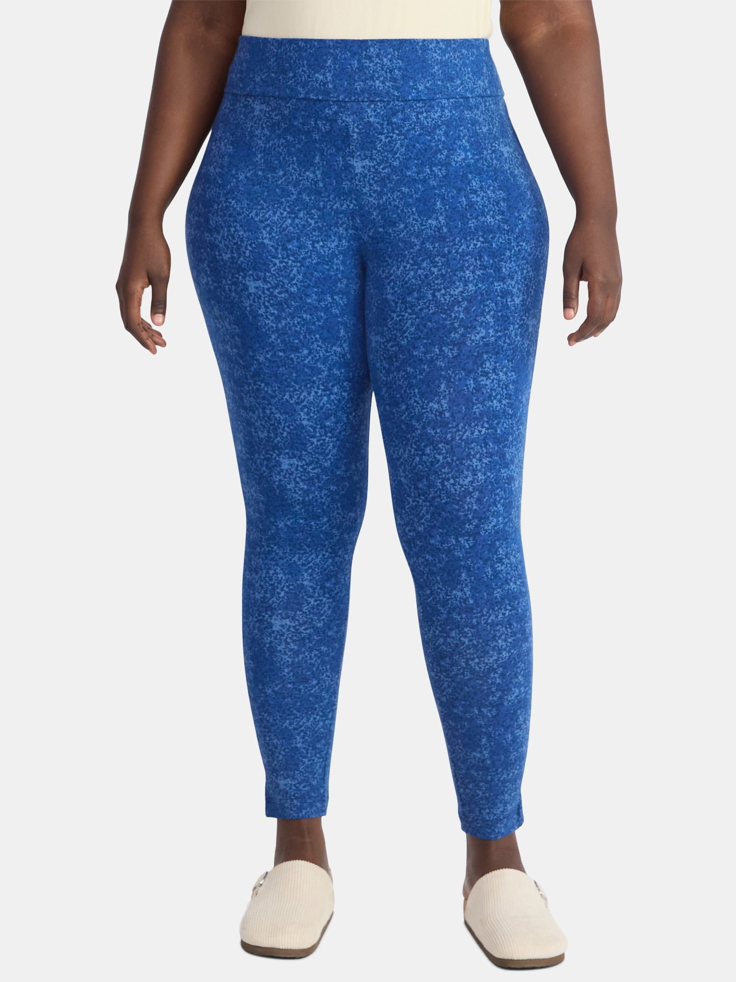 Terra & Sky Women's Plus High Waist Ankle Length Leggings, 27" Inseam, Sizes 0X-5X