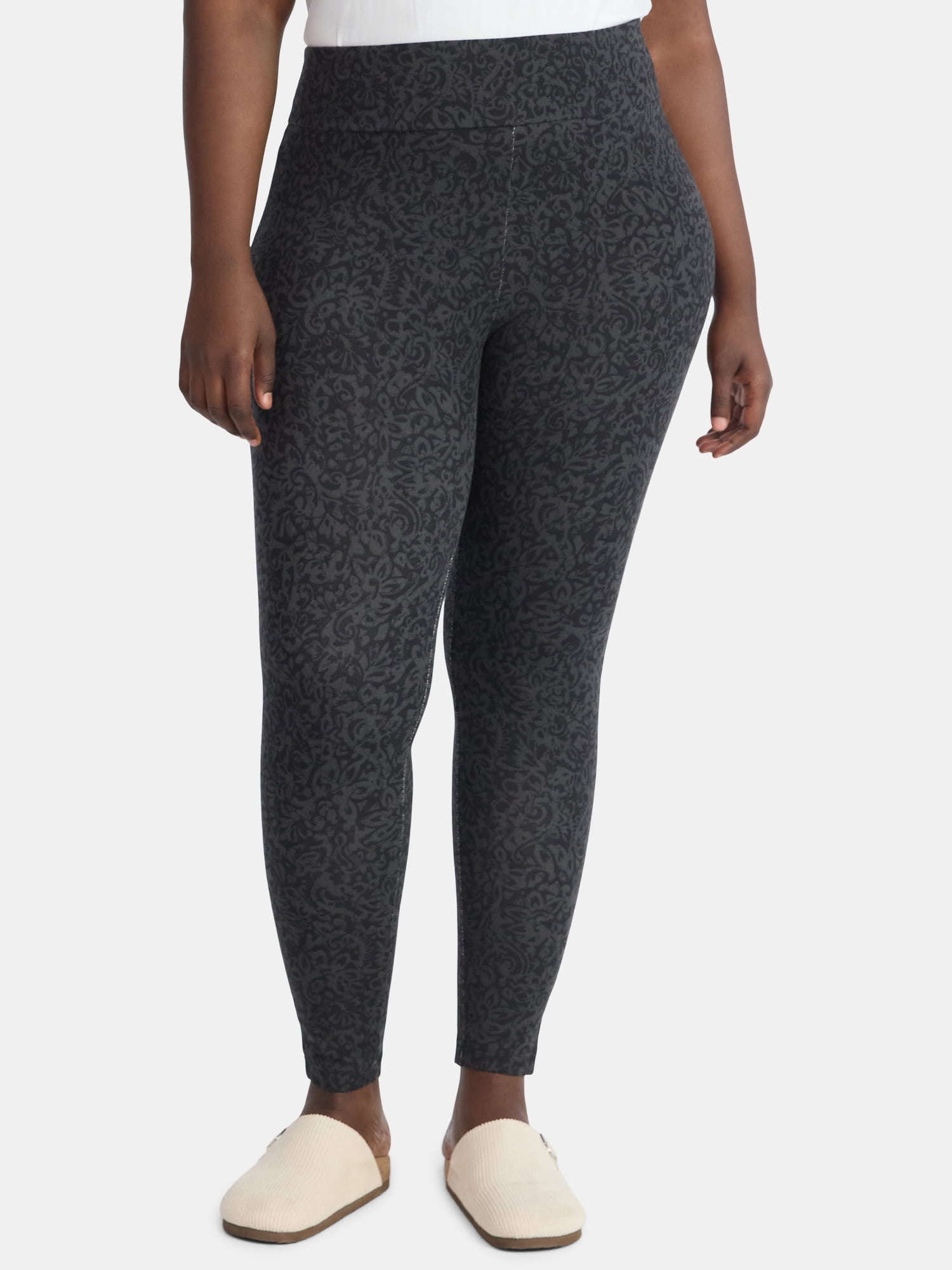 Terra & Sky Women's Plus High Waist Ankle Length Leggings, 27" Inseam, Sizes 0X-5X