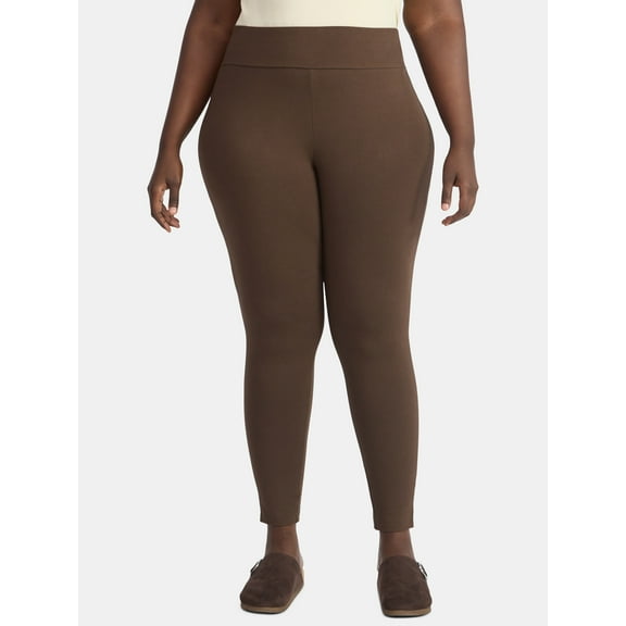 Terra & Sky Women's Plus High Waist Ankle Length Leggings, 27" Inseam, Sizes 0X-5X