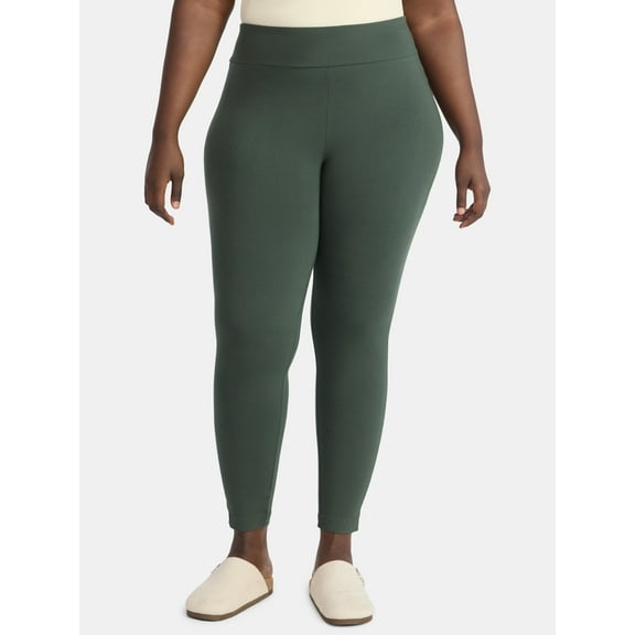 Terra & Sky Women's Plus High Waist Ankle Length Leggings, 27" Inseam, Sizes 0X-5X
