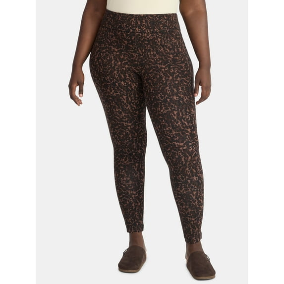 Terra & Sky Women's Plus High Waist Ankle Length Leggings, 27" Inseam, Sizes 0X-5X