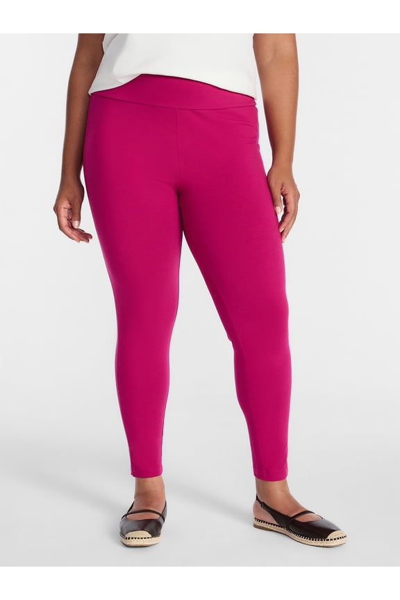 Women's Plus High Rise Ankle Length Leggings, 27" Inseam, Sizes 0X-5X