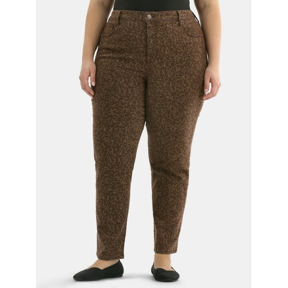 Terra & Sky Women's Plus Size Straight High Rise Jeans, Sizes 16W-26W