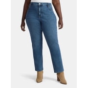 Terra & Sky Womens Plus Size Straight High Rise Jeans, Sizes 16W-26W