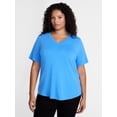 thumbnail image 1 of Terra & Sky Women's Plus Size V Neck Tee with Short Sleeves, Size 0X-5X, 1 of 4