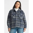 thumbnail image 1 of Terra & Sky Women's Plus Size Cozy Button Front Shacket with Long Sleeves, Sizes 0X-5X, 1 of 5
