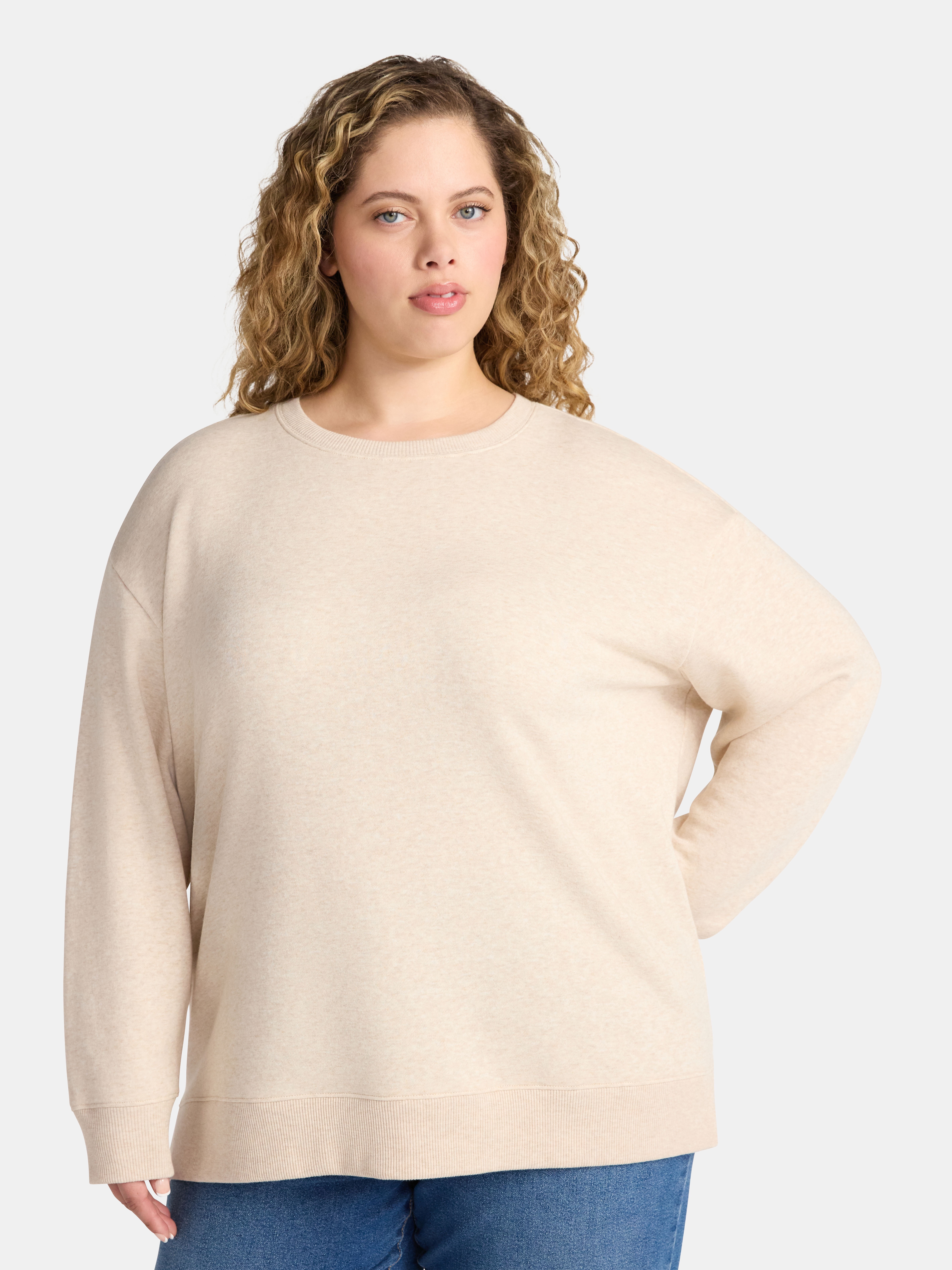 Terra & Sky Women's Plus Size Fleece Sweatshirt, Size 0X-5X