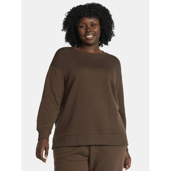 Terra & Sky Women's Plus Size Fleece Sweatshirt, Size 0X-5X