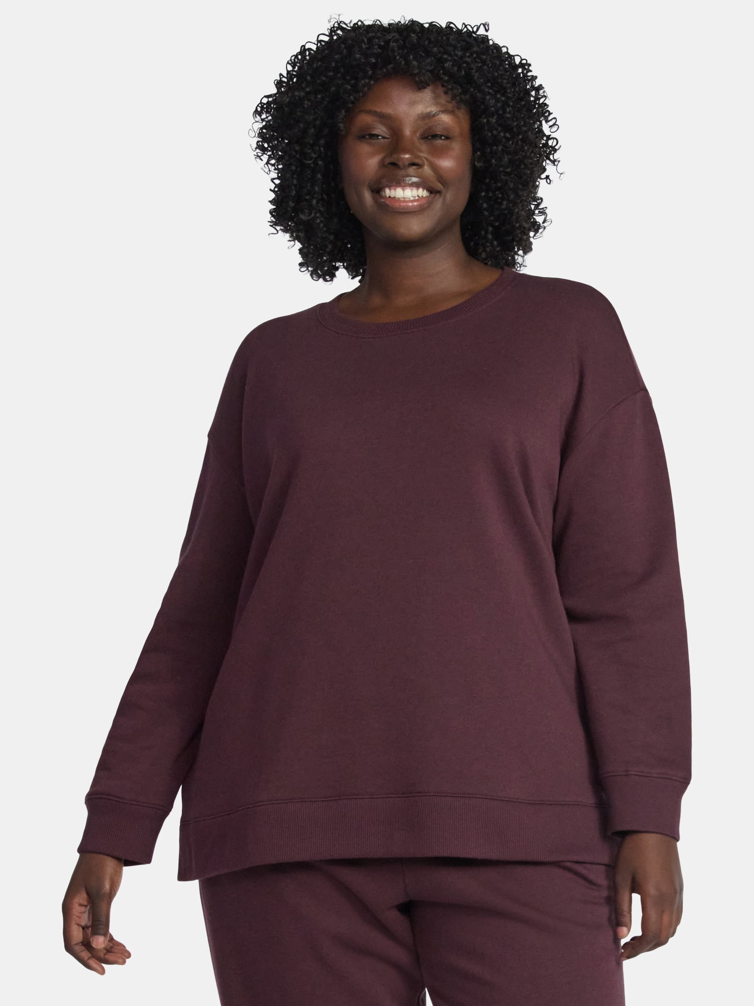 Terra & Sky Women's Plus Size Fleece Sweatshirt, Size 0X-5X
