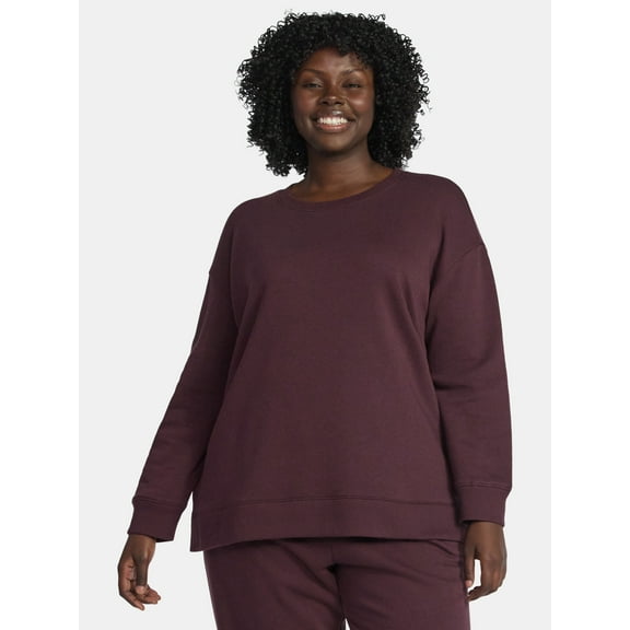 Terra & Sky Women's Plus Size Fleece Sweatshirt, Size 0X-5X